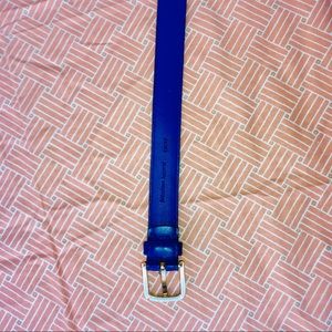 American Apparel Leather Belt XS Cobalt Blue